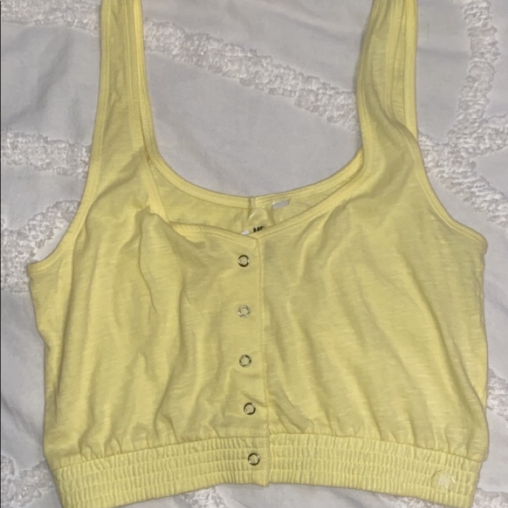 Yellow Pac Sun cropped tank top